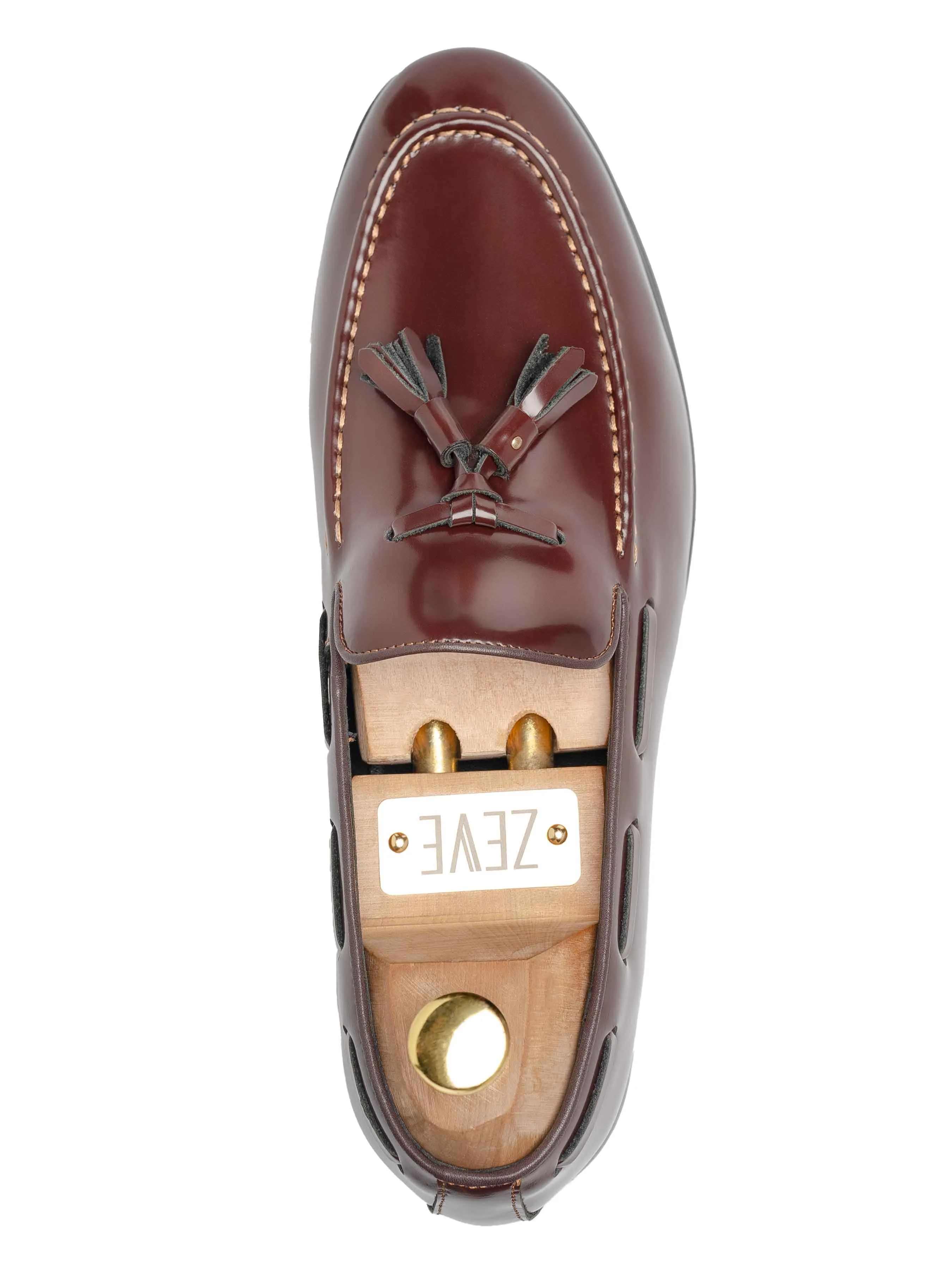 Mocassin à gland - Cuir brun verni