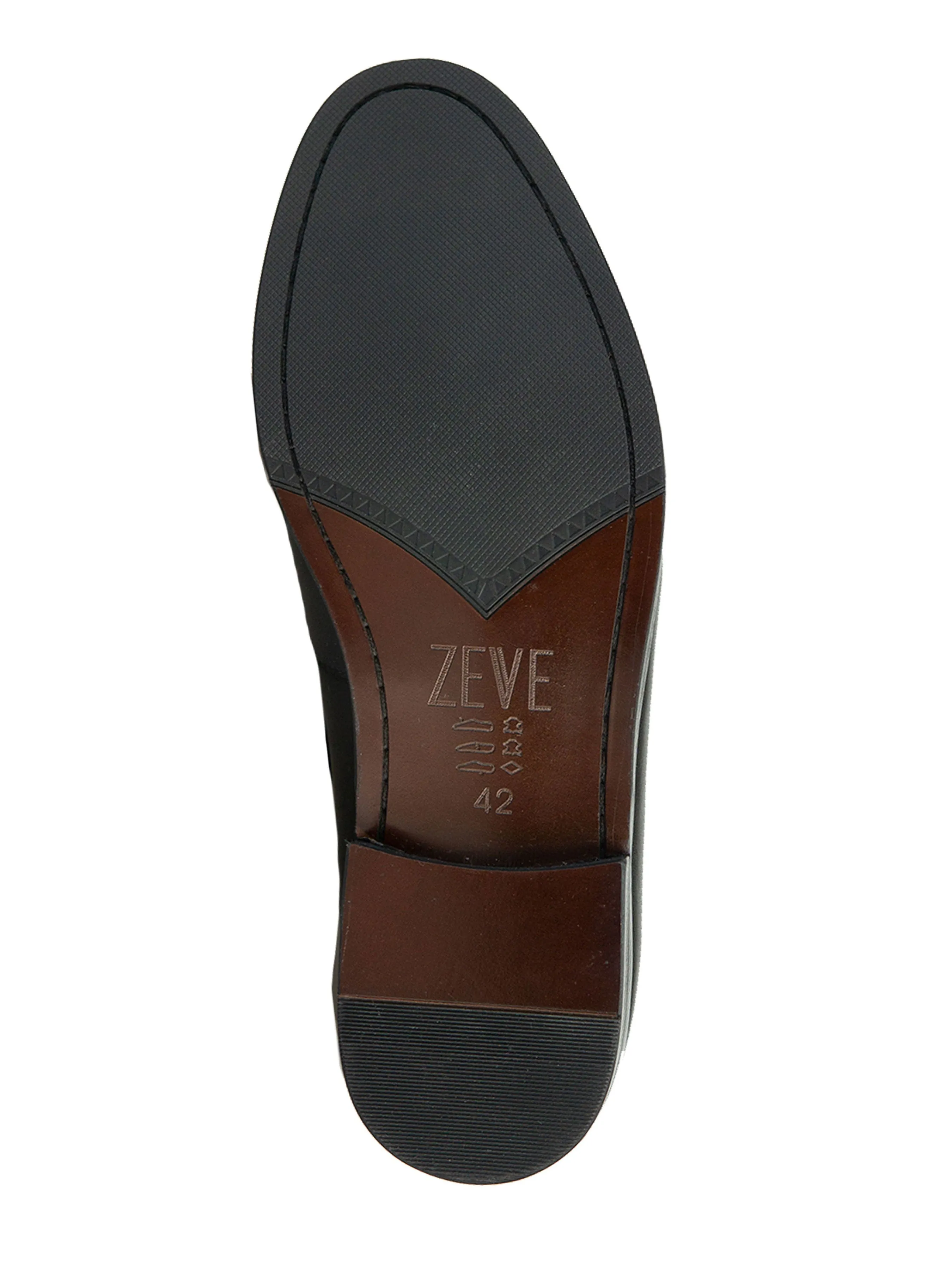Mocassin à gland avec bride aileron - Noir uni