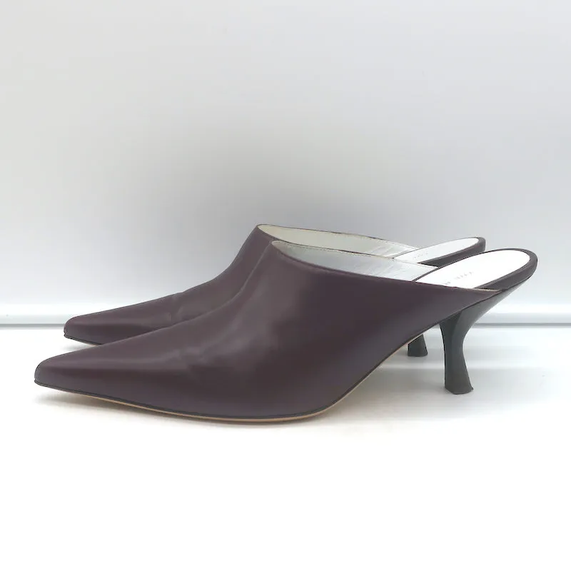 Les Mules Bourgeoisie The Row en Cuir Bordeau Pointure 37.5 à Bout Pointu et Talons