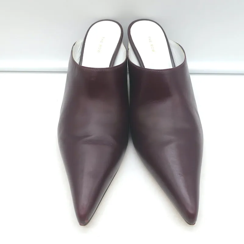 Les Mules Bourgeoisie The Row en Cuir Bordeau Pointure 37.5 à Bout Pointu et Talons