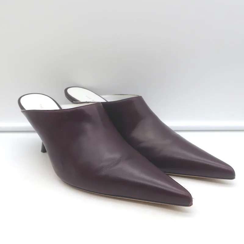 Les Mules Bourgeoisie The Row en Cuir Bordeau Pointure 37.5 à Bout Pointu et Talons