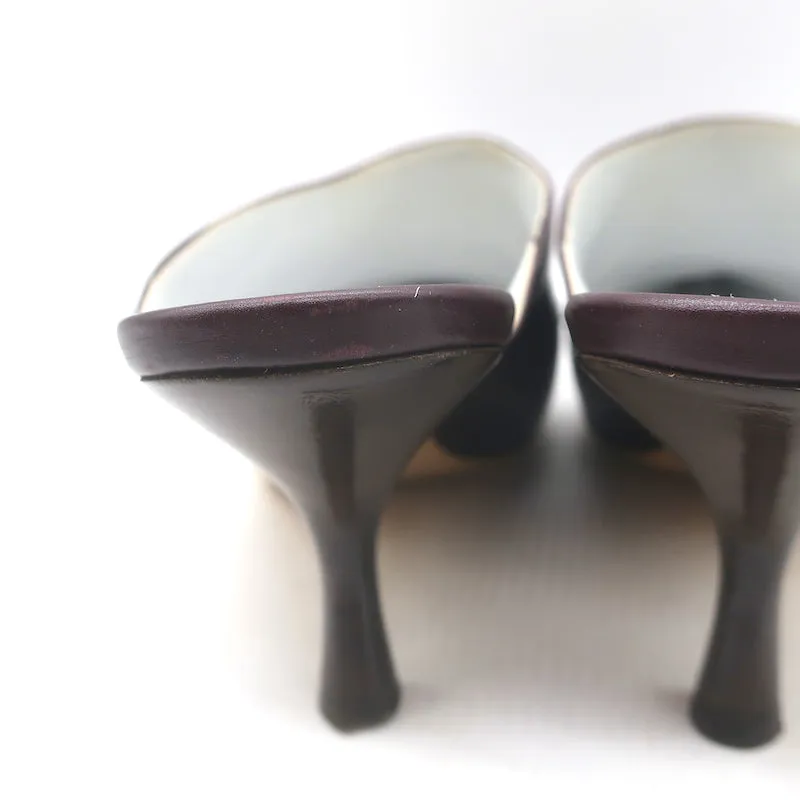 Les Mules Bourgeoisie The Row en Cuir Bordeau Pointure 37.5 à Bout Pointu et Talons