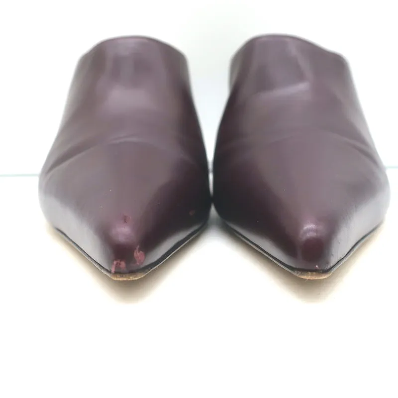 Les Mules Bourgeoisie The Row en Cuir Bordeau Pointure 37.5 à Bout Pointu et Talons