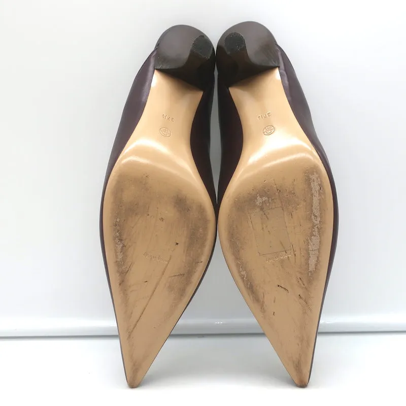 Les Mules Bourgeoisie The Row en Cuir Bordeau Pointure 37.5 à Bout Pointu et Talons