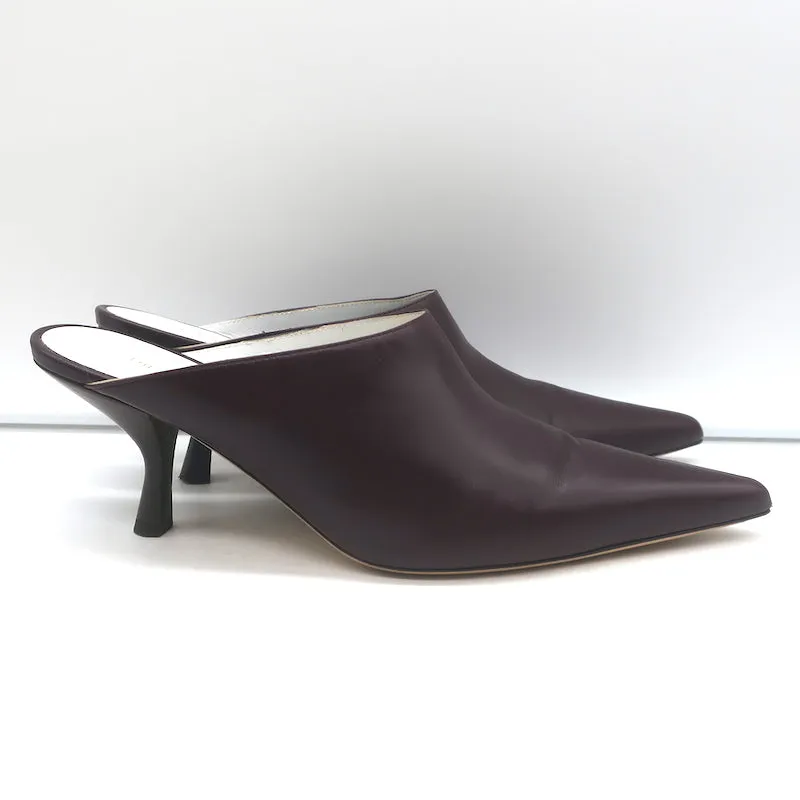Les Mules Bourgeoisie The Row en Cuir Bordeau Pointure 37.5 à Bout Pointu et Talons
