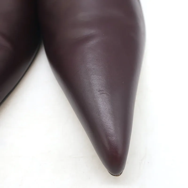 Les Mules Bourgeoisie The Row en Cuir Bordeau Pointure 37.5 à Bout Pointu et Talons