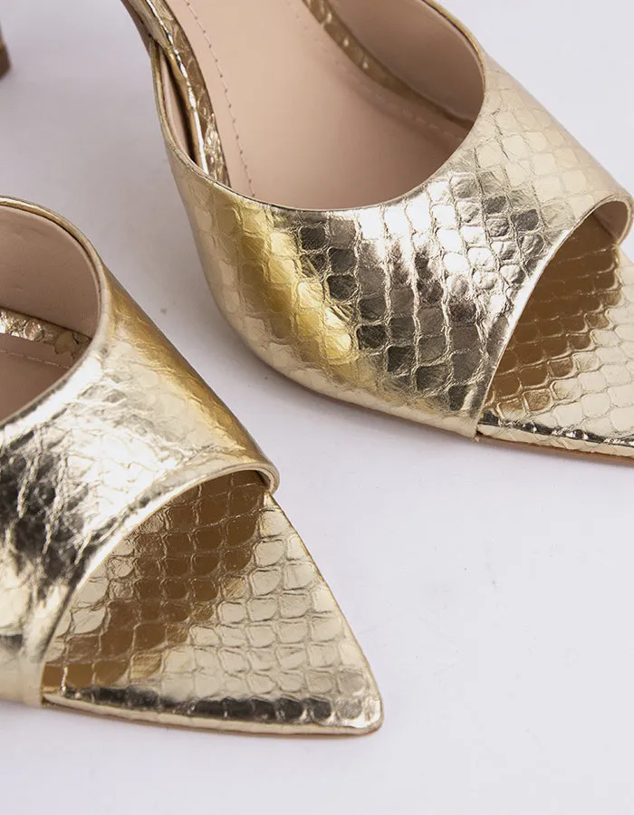 Thelma Gold Snake Cuir