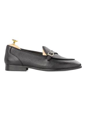 Theo Belgian Loafer - Noir Galet à Lanière Unique