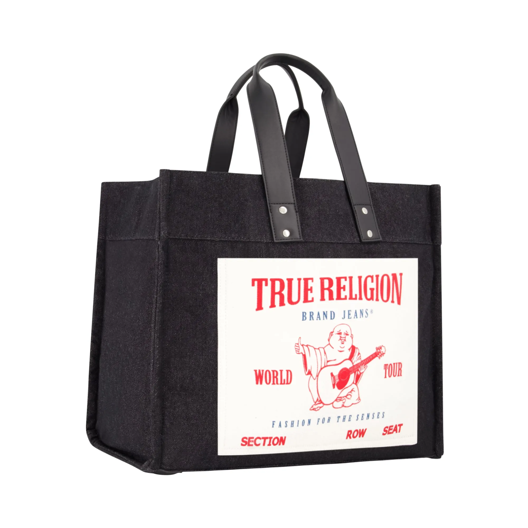 True Religion Grand Tote en Denim Noir Lavé chaussures ecco