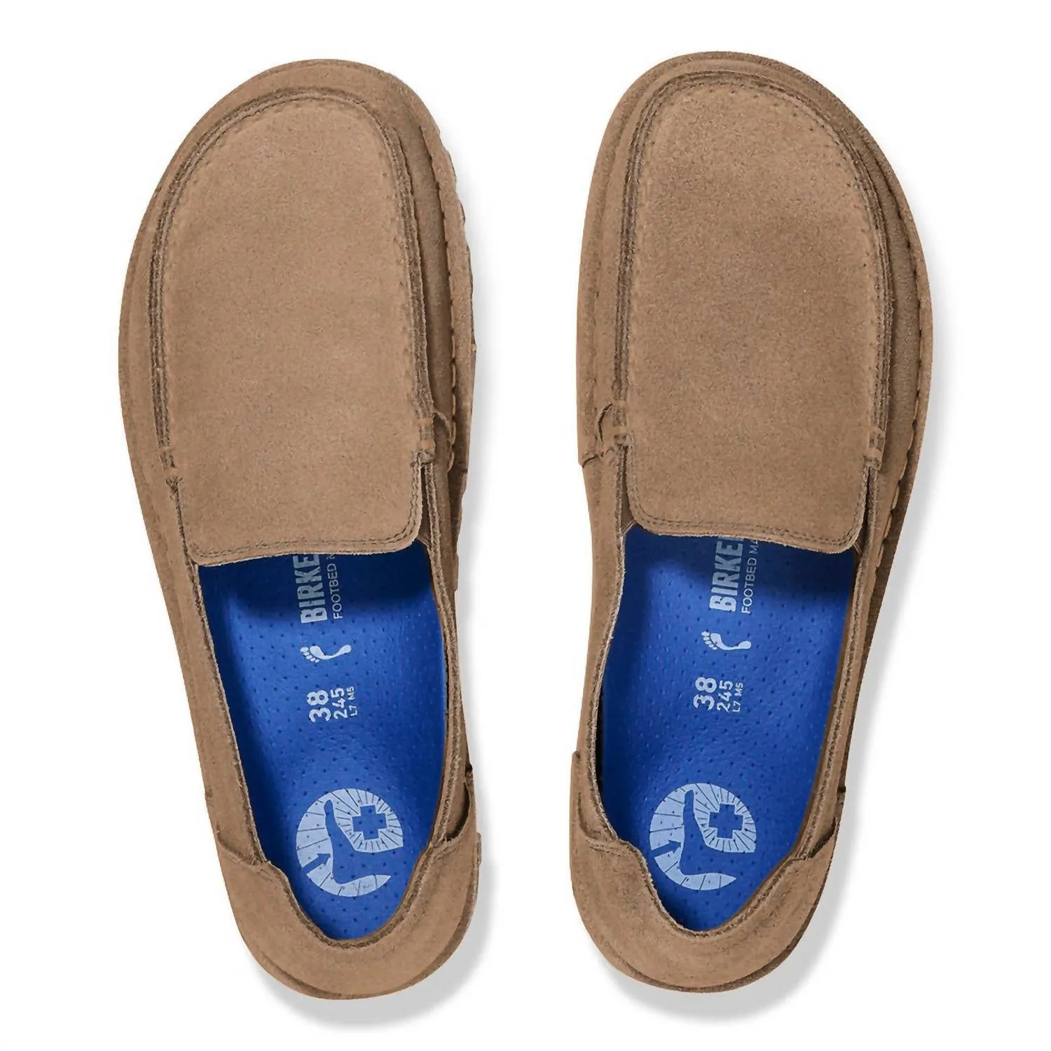 Mocassins Unisexe Utti en Suède et Cuir - Coupe Étroite en Gris Taupe