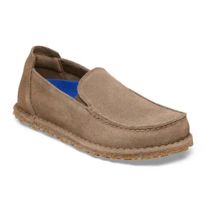 Mocassins Unisexe Utti en Suède et Cuir - Coupe Étroite en Gris Taupe