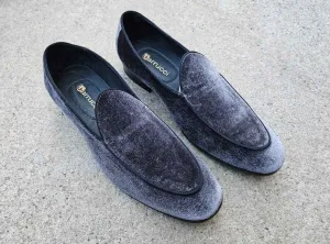 Mocassin formel en velours gris