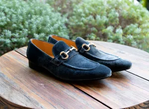 Mocassin Velours à Enfiler Charbon