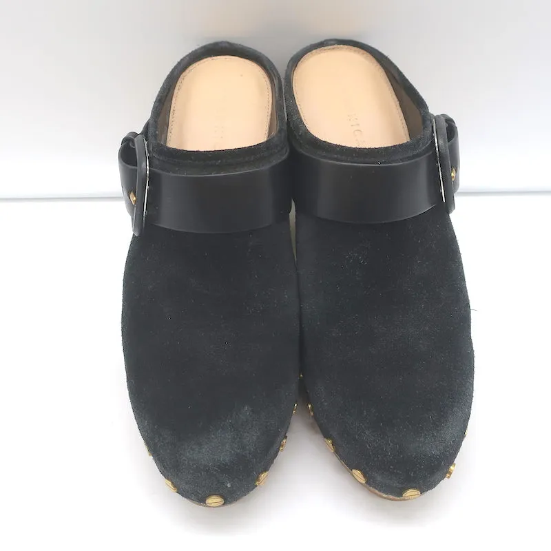 Veronica Beard Dacey Clogs en daim noir taille 6, mules à plateforme