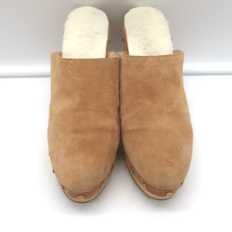 Veronica Beard Grita Sabots Suède Beige Taille 6 Mules à Plateforme