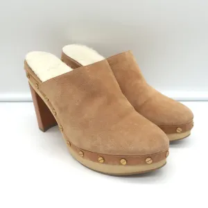 Veronica Beard Grita Sabots Suède Beige Taille 6 Mules à Plateforme