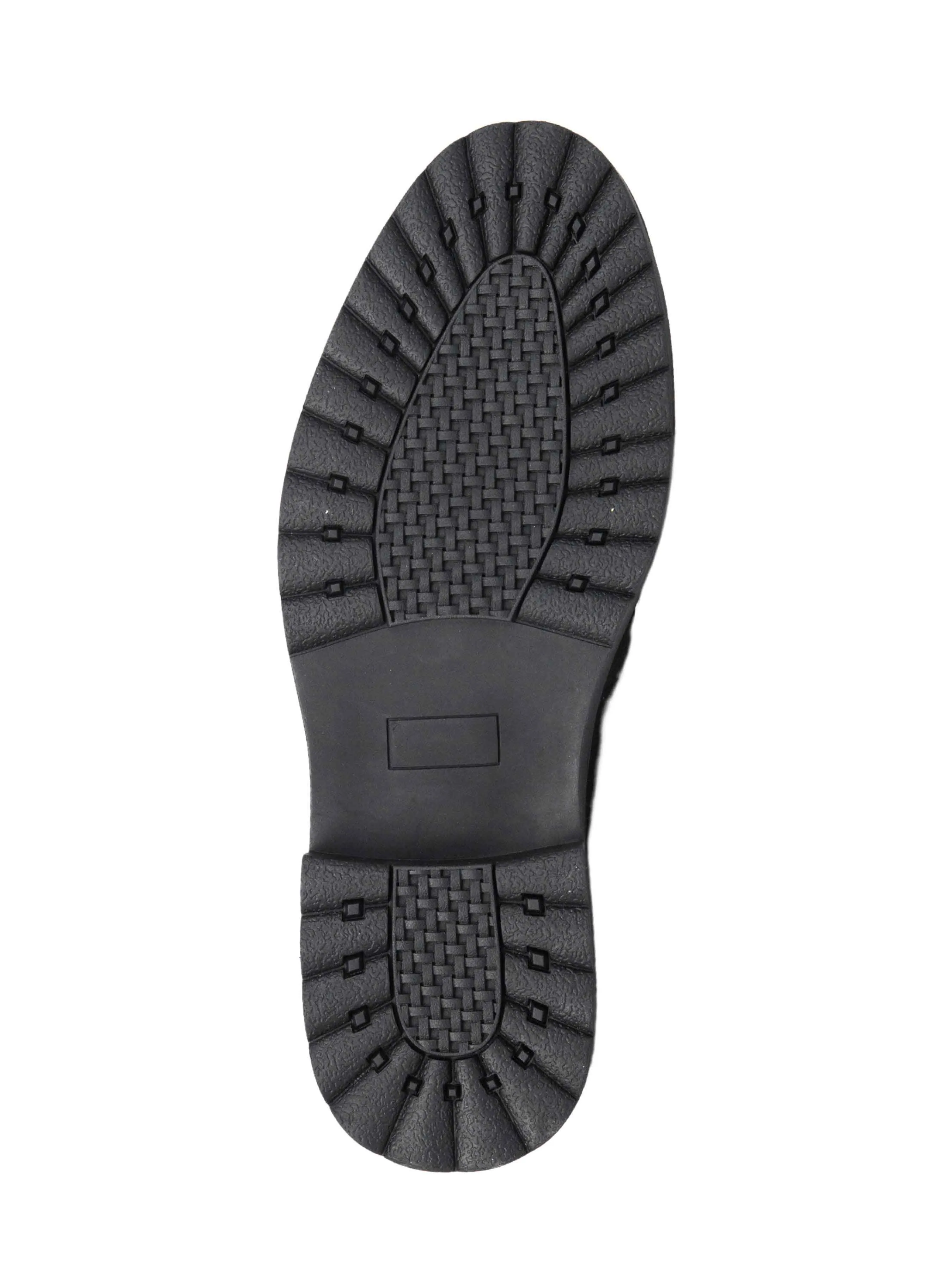 Wayne Penny Loafer - Cuir grainé noir (semelle combat)