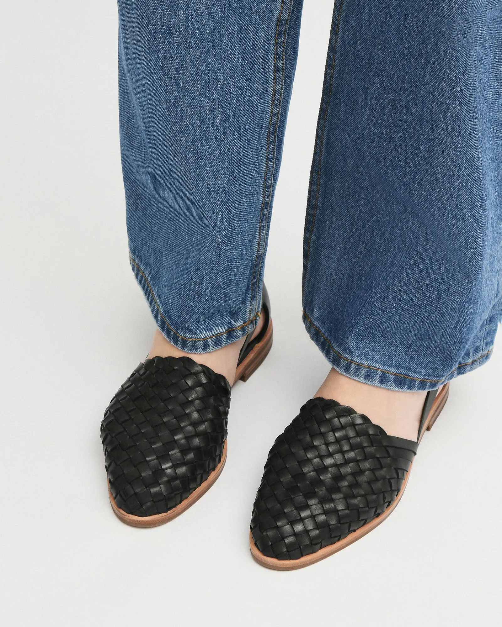 WISDOM BALLERINES DÉCONTRACTÉES EN CUIR NOIR