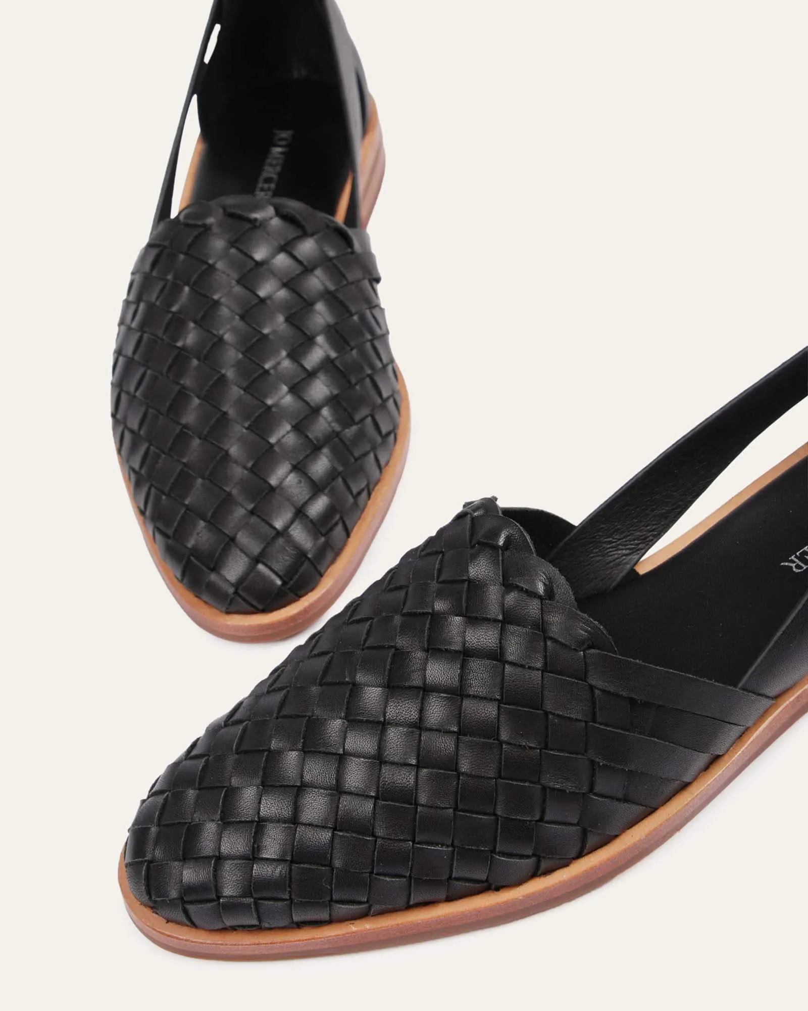 WISDOM BALLERINES DÉCONTRACTÉES EN CUIR NOIR