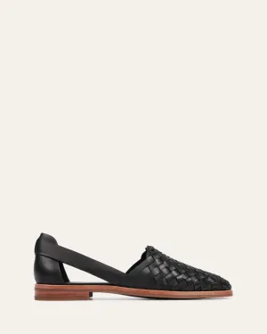 WISDOM BALLERINES DÉCONTRACTÉES EN CUIR NOIR