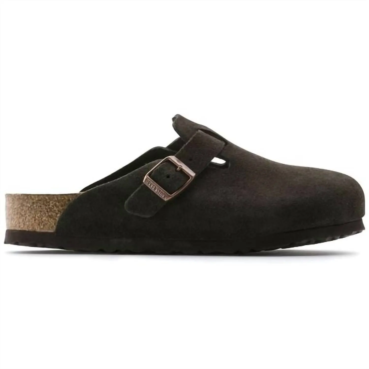 Mules Boston en daim pour femmes - Semelle intérieure douce - Largeur normale/wide - Couleur moka