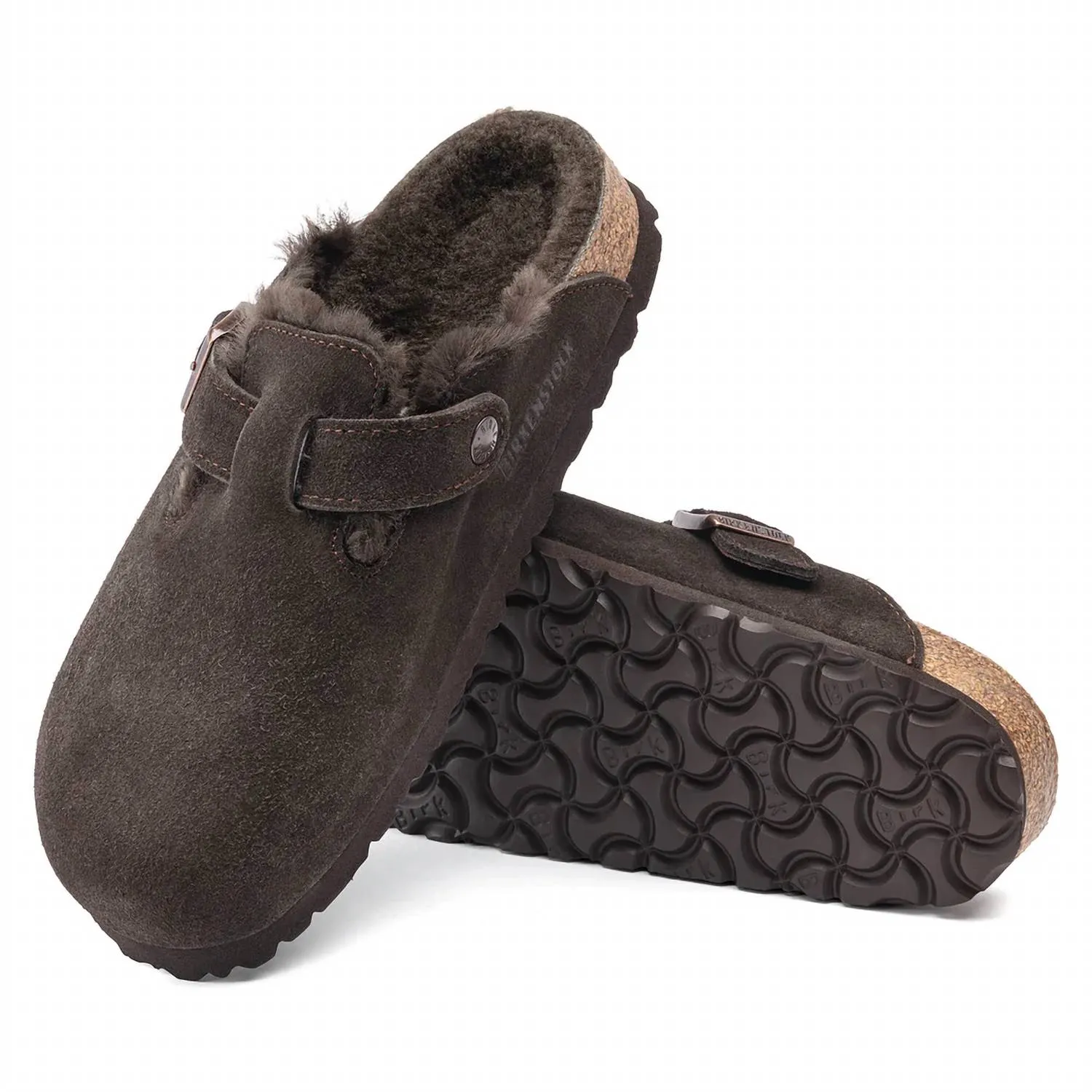 Clogs Boston en peau de mouton pour femmes - Moka