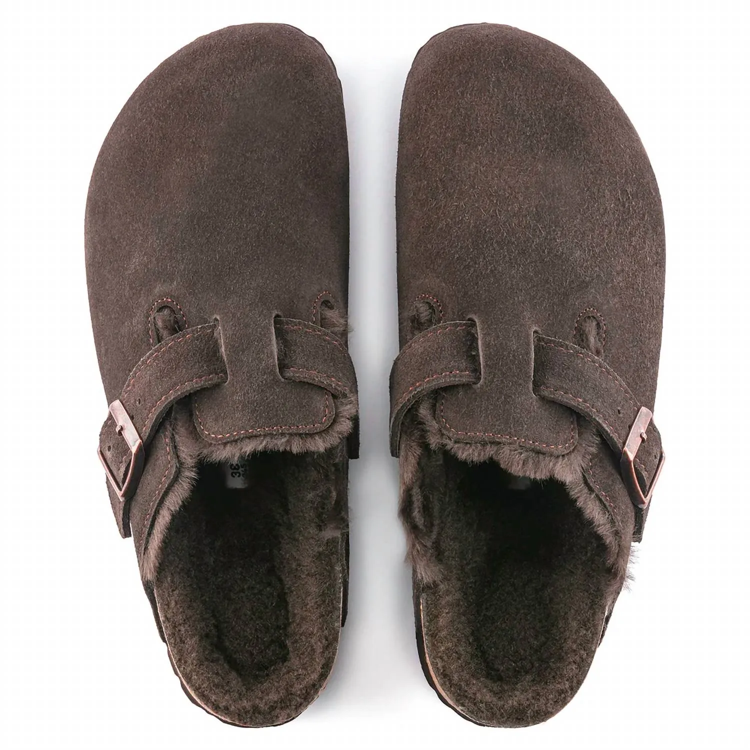 Clogs Boston en peau de mouton pour femmes - Moka