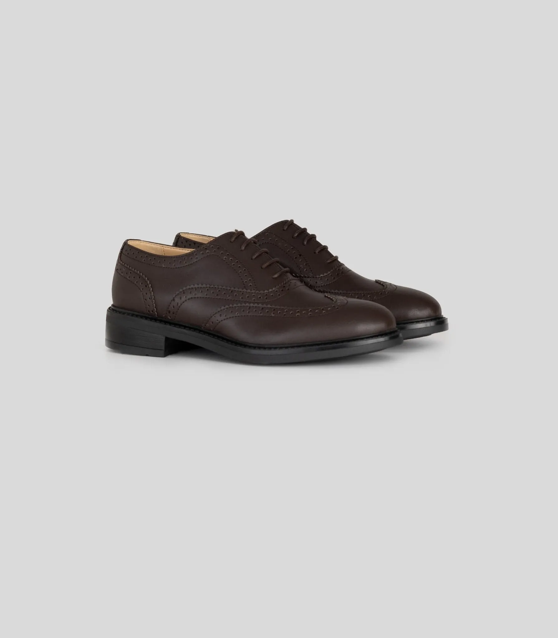Chaussure Brogue Végane en Simili-Cuir avec Bout Capitonné pour Femme | Plusieurs Couleurs