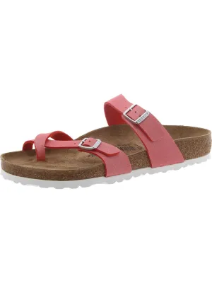 Sandales à lanière pour femmes en similicuir avec boucle d'orteil