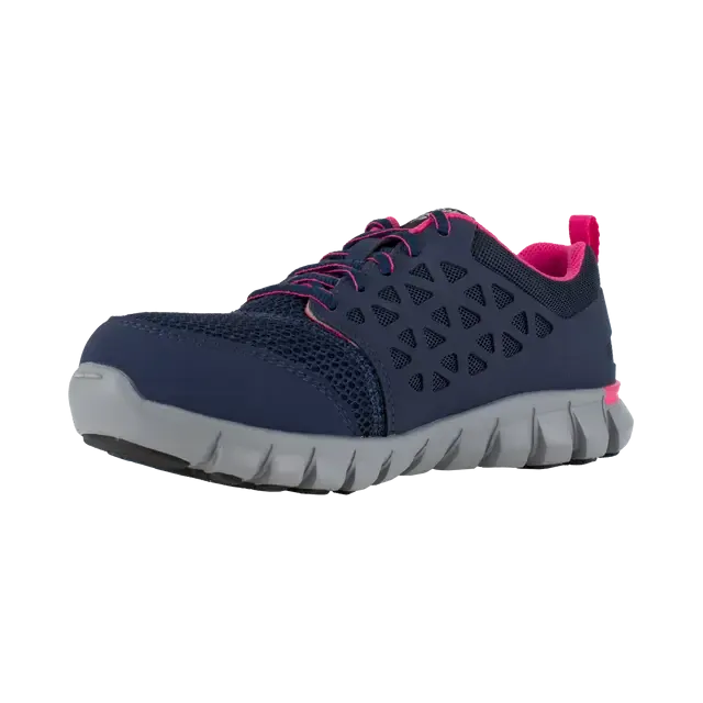 Chaussure de travail sportive à embout d'acier Sublite pour femmes Bleu/Rose