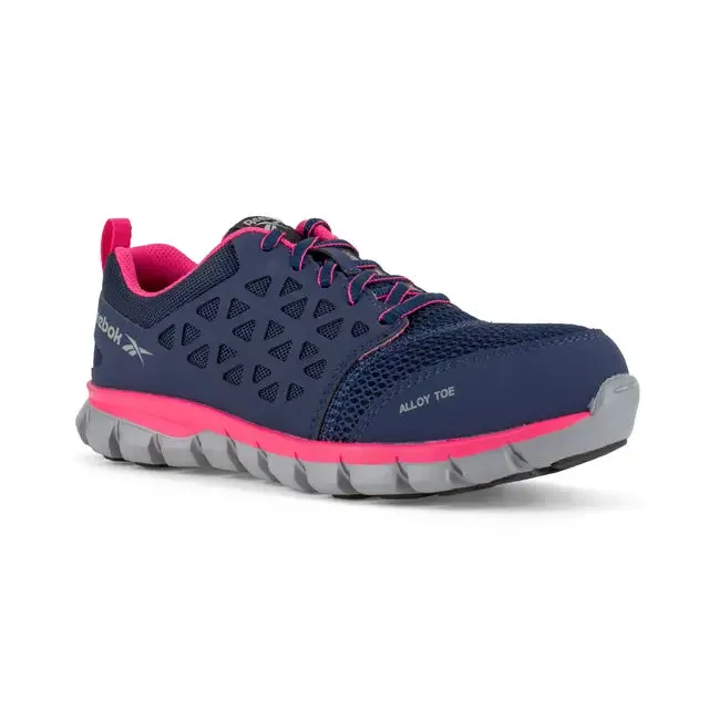Chaussure de travail sportive à embout d'acier Sublite pour femmes Bleu/Rose