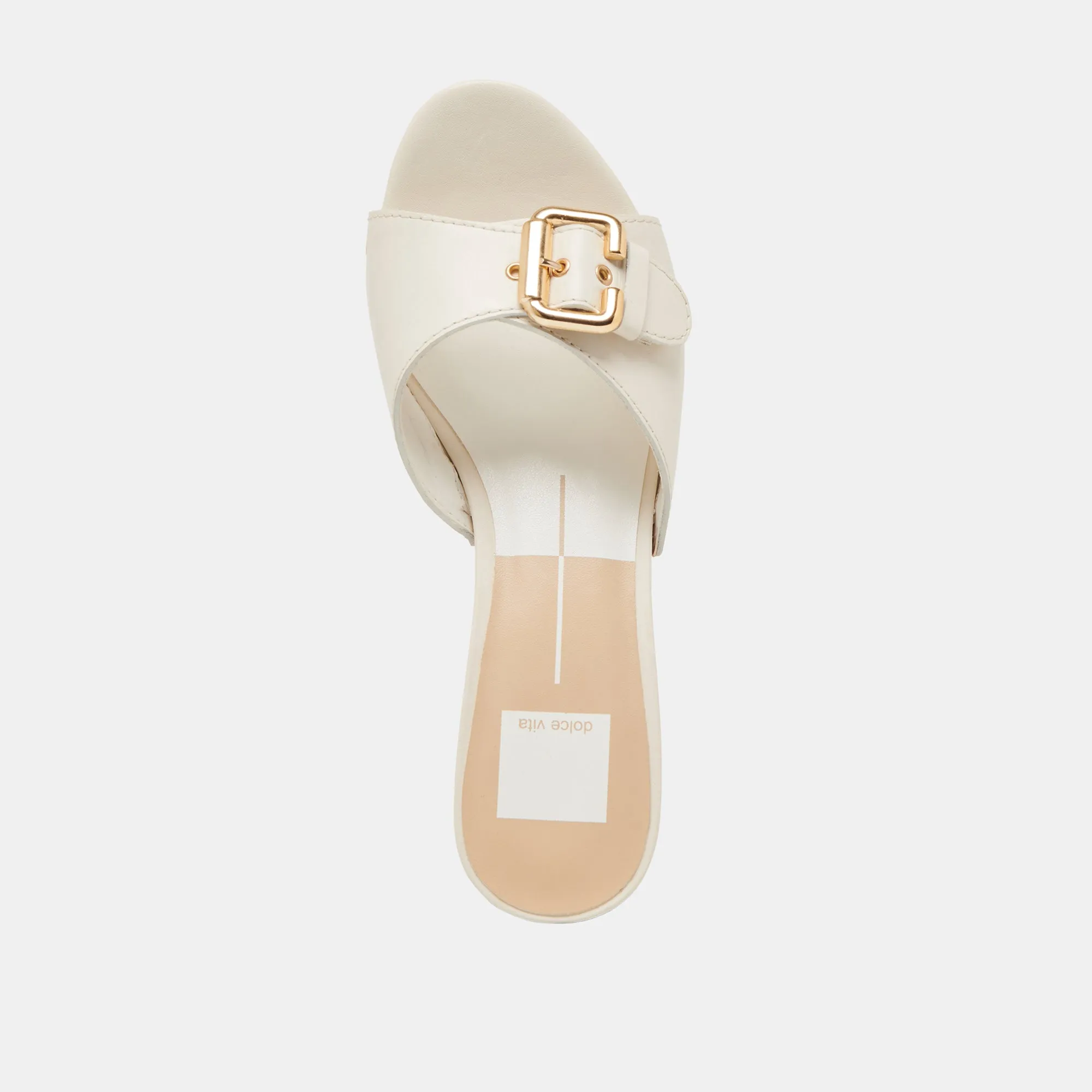 YALAH TALONS EN CUIR BLANC CASSÉ