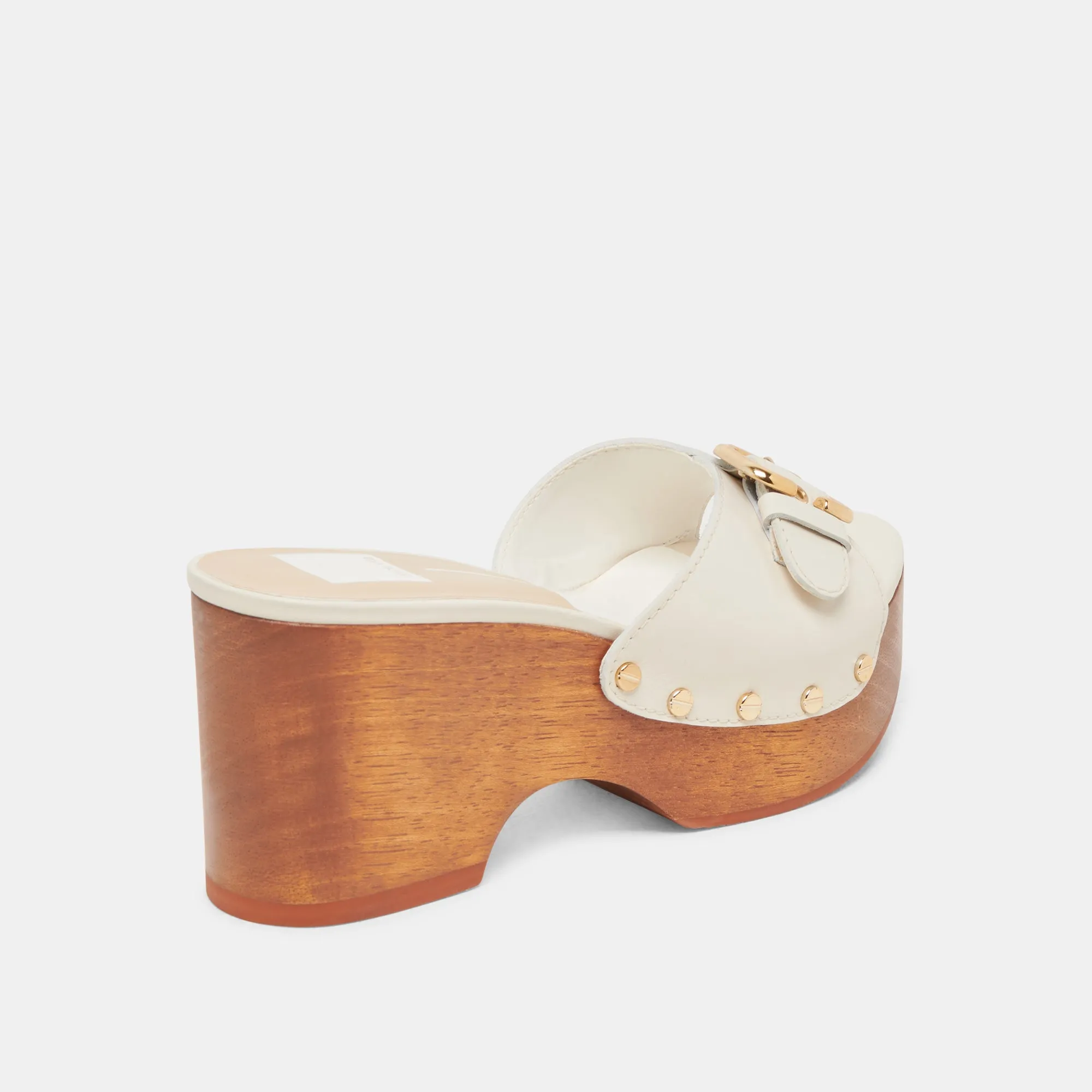 YALAH TALONS EN CUIR BLANC CASSÉ