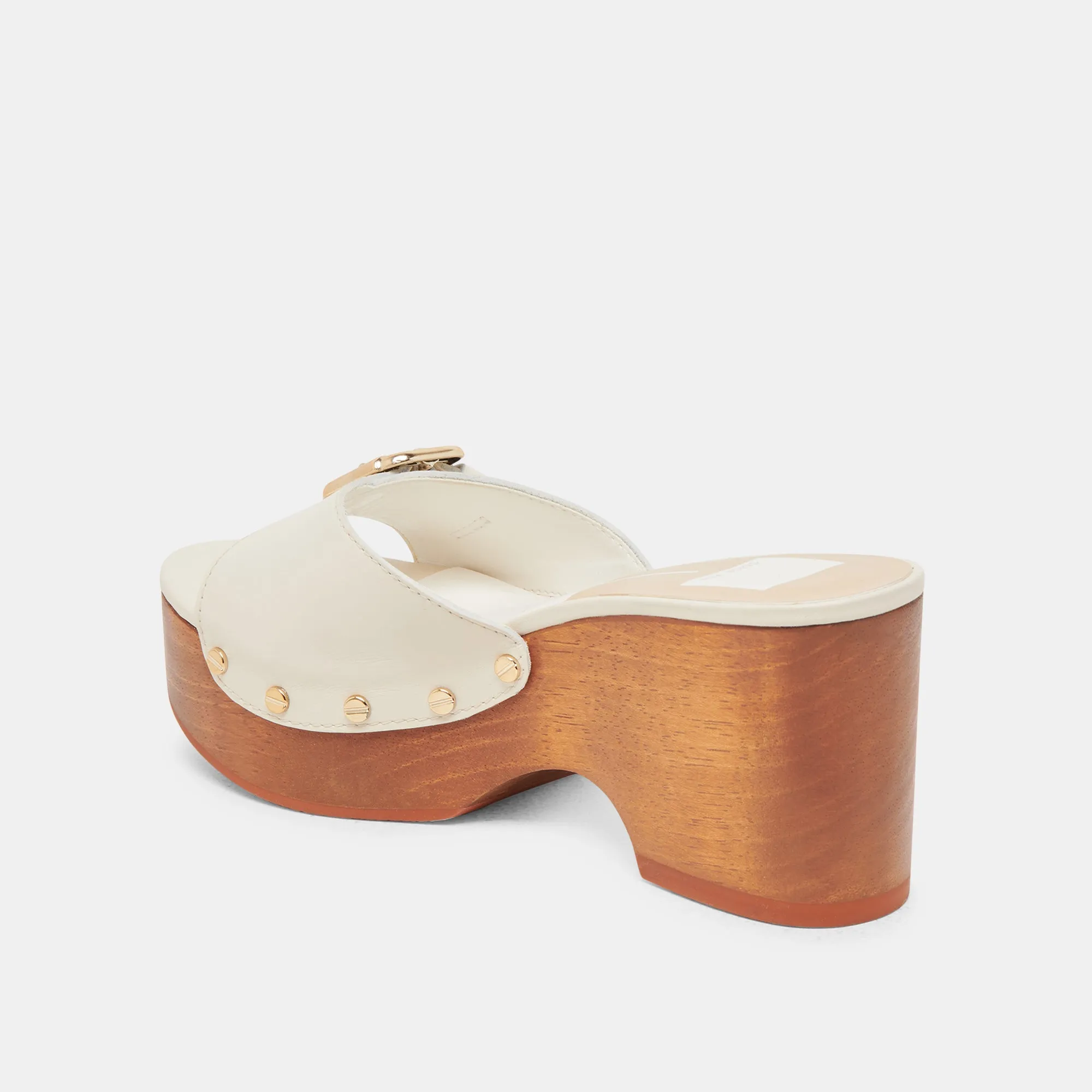 YALAH TALONS EN CUIR BLANC CASSÉ