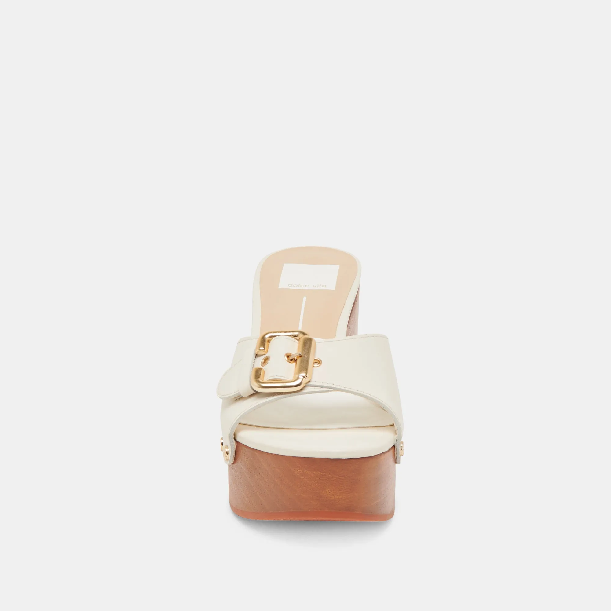 YALAH TALONS EN CUIR BLANC CASSÉ