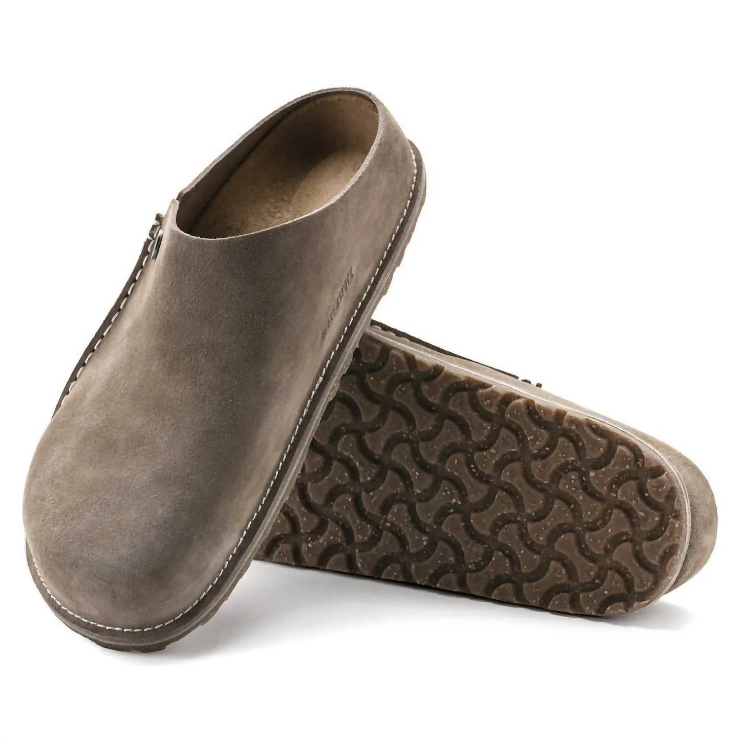 Pantoufles en daim Zermatt en taupe gris
