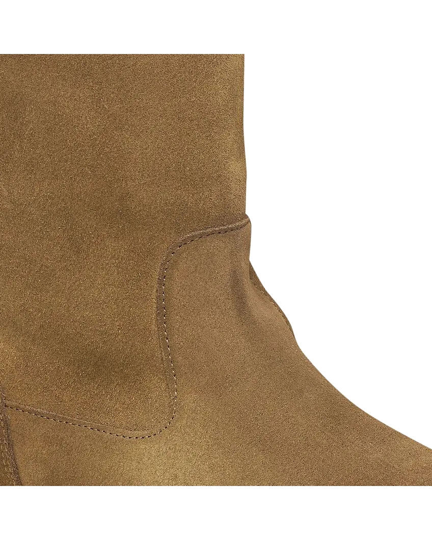 Bottes Birkenstock Uppsala en daim et cuir avec doublure en shearling, couleur thé foncé