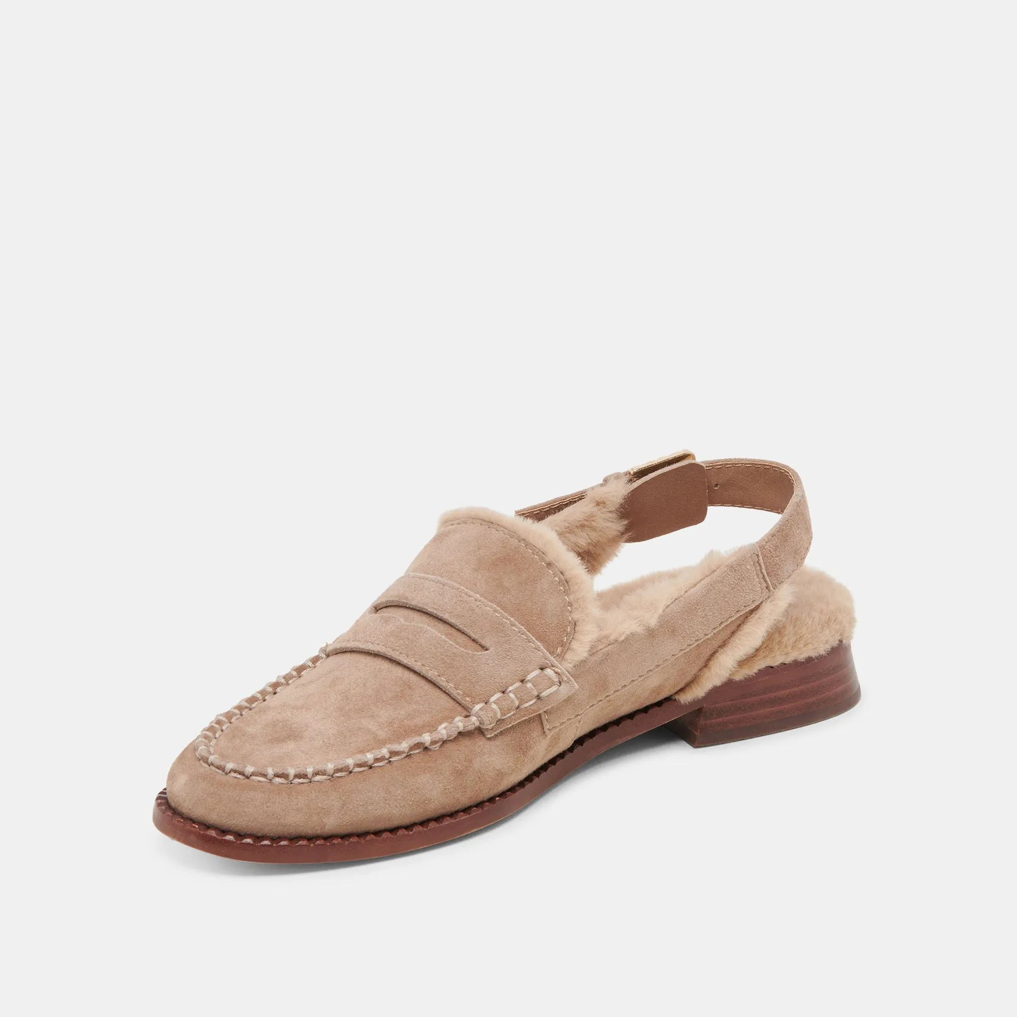 Mocassins HARDI PLUSH en daim couleur champignon