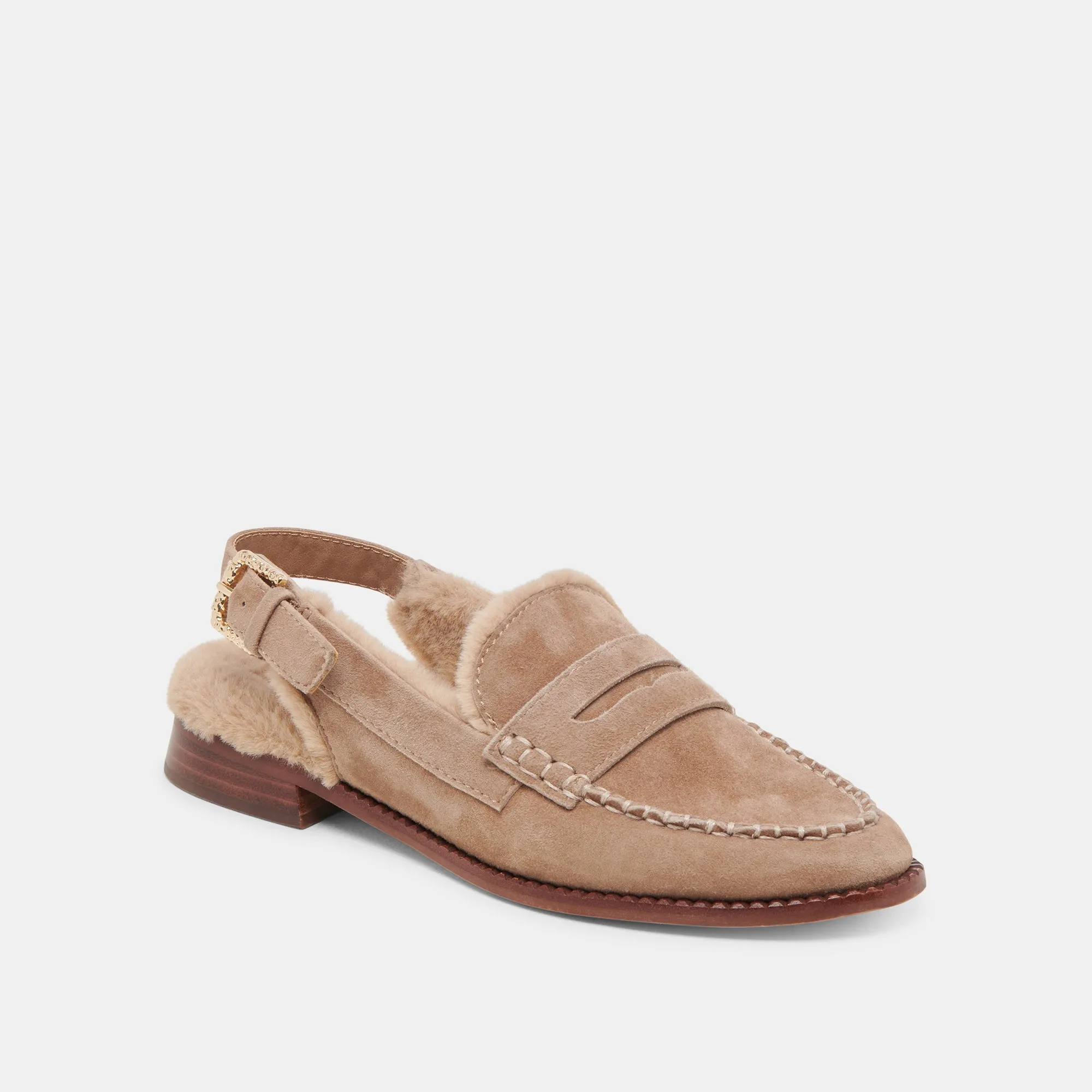 Mocassins HARDI PLUSH en daim couleur champignon