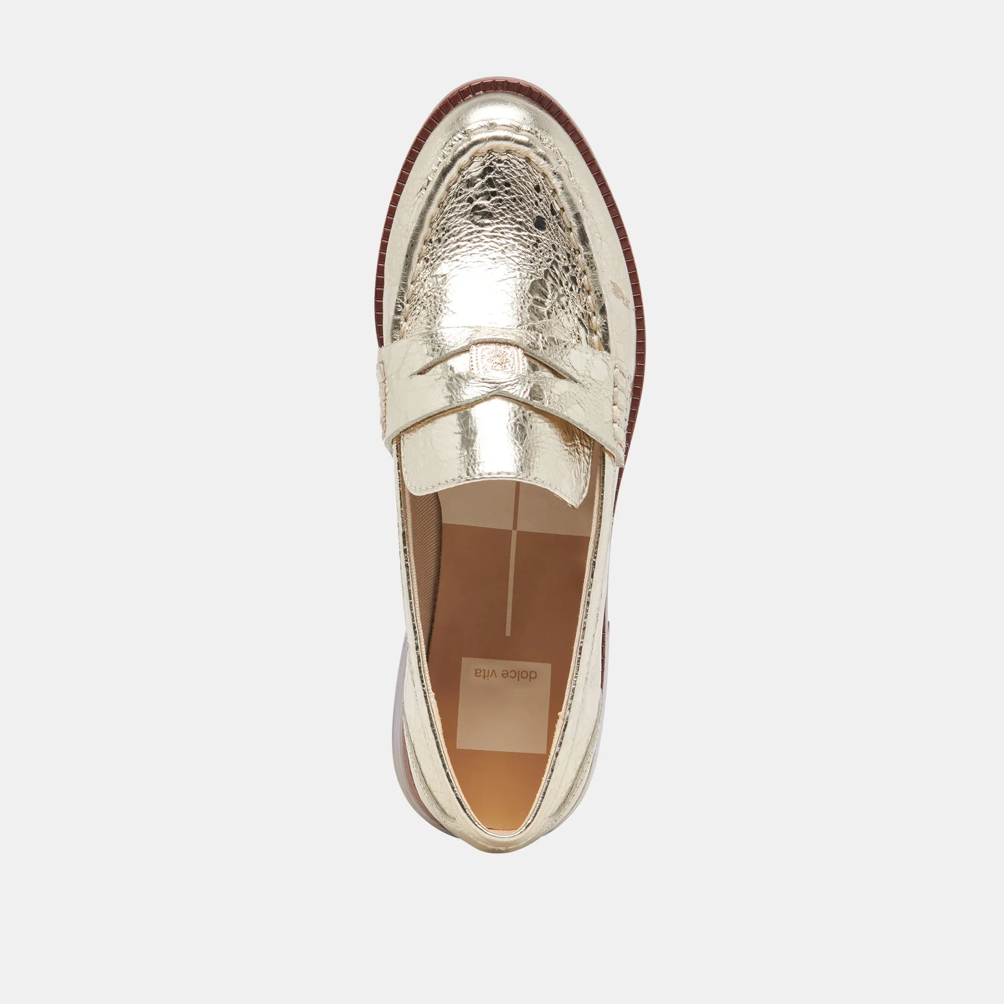 MOCASSINS LARGES À TALON PLAT COIN PLATINE