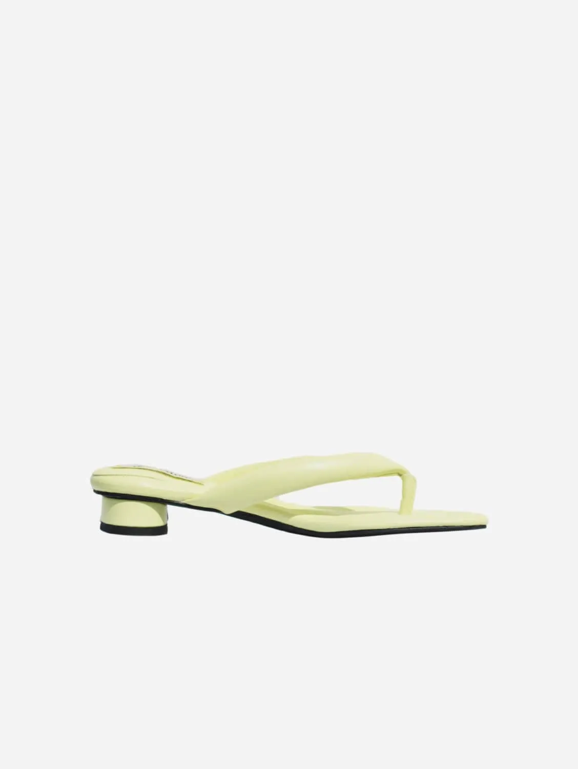 Olivia Mules à bouts ouverts en simili-cuir vegan | Jaune