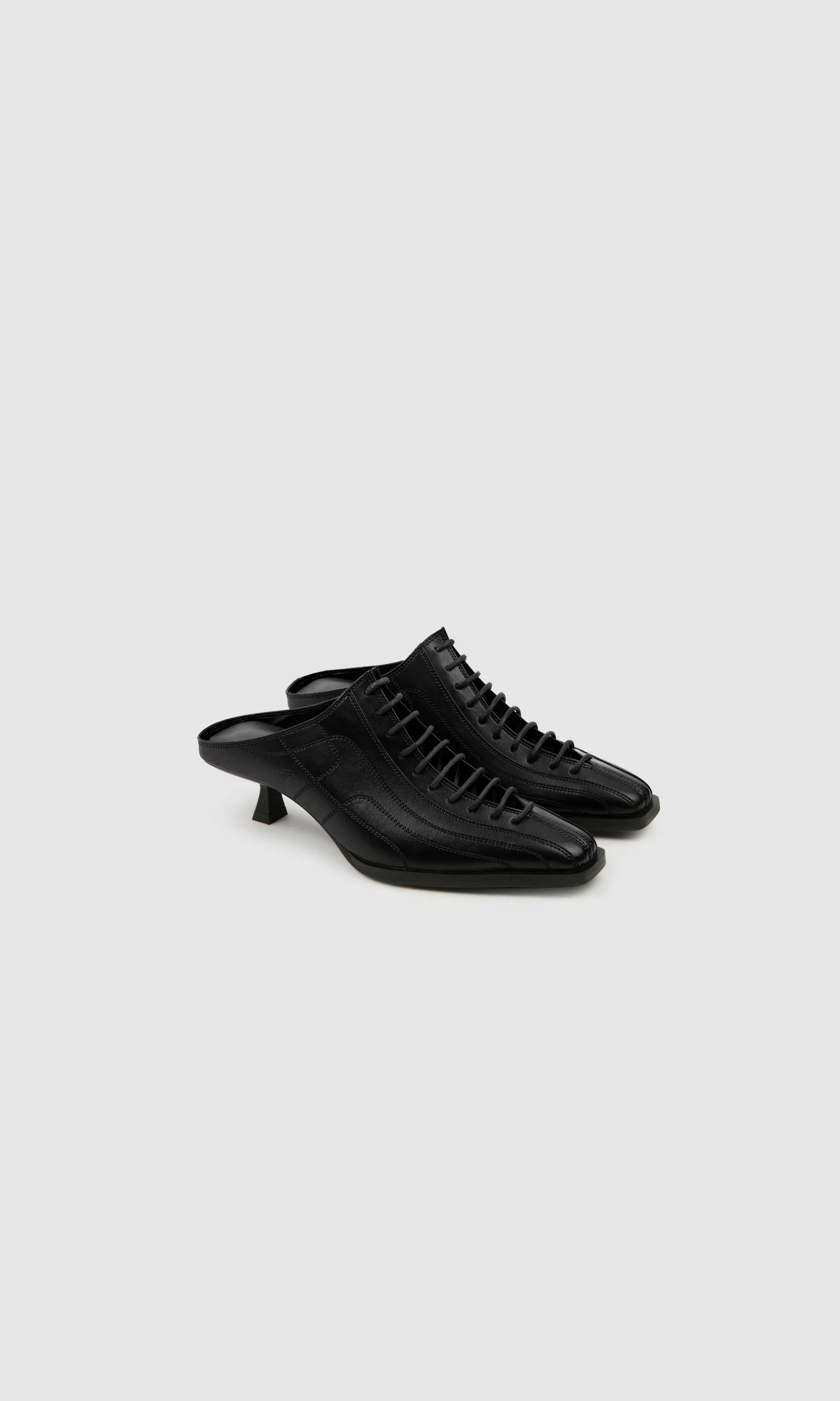 Rachel Mules en Cuir d'Apple | Noir