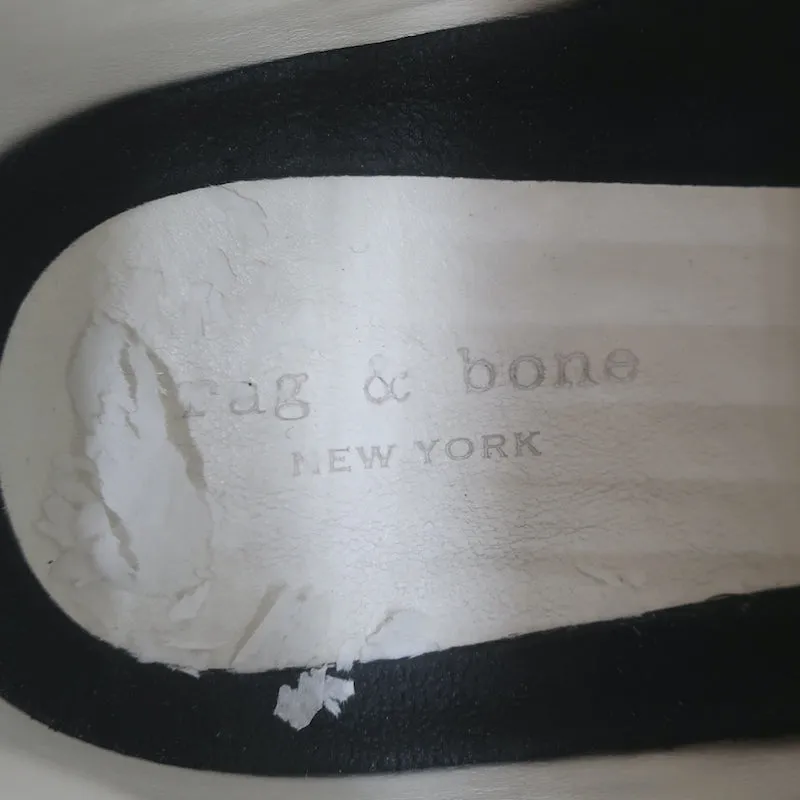 Rag & Bone Retro Basket Basses de Course en Maille Blanche et Suédine Crème Taille 37