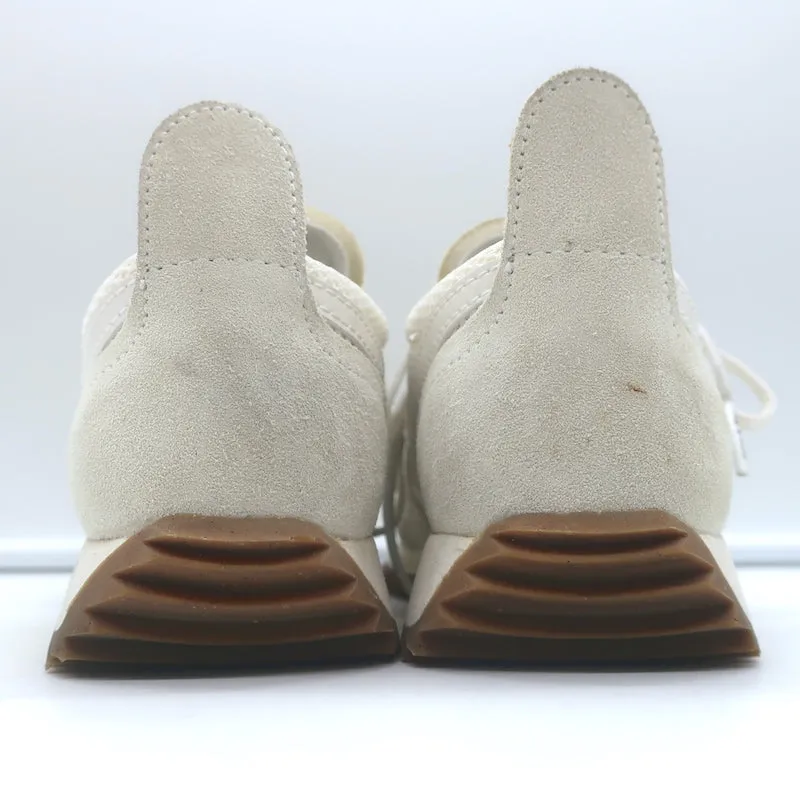 Rag & Bone Retro Basket Basses de Course en Maille Blanche et Suédine Crème Taille 37