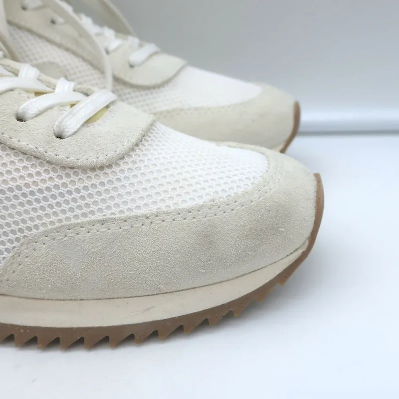 Rag & Bone Retro Basket Basses de Course en Maille Blanche et Suédine Crème Taille 37