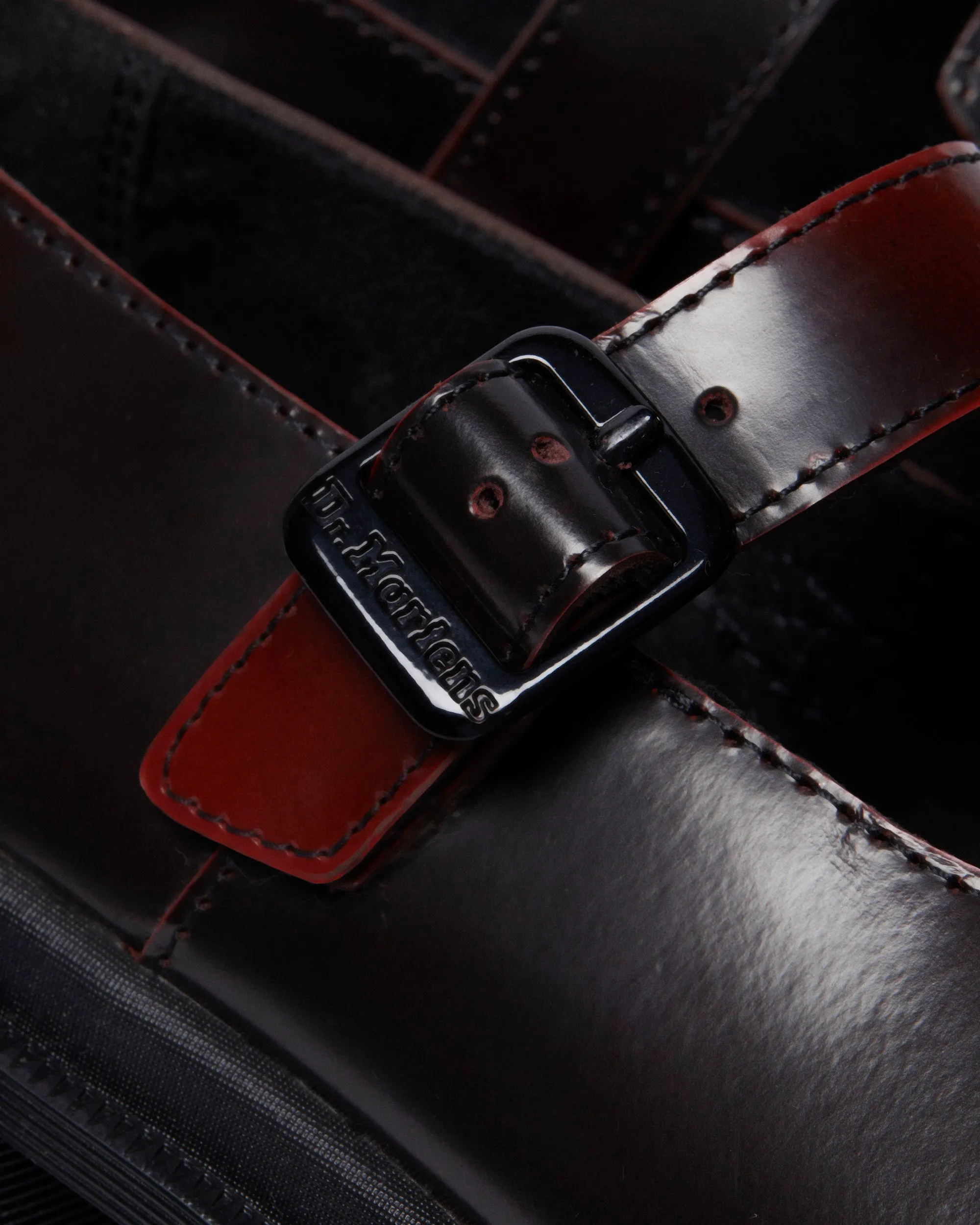 W Maybole Mj Cuir brossé noir/rouge cerise