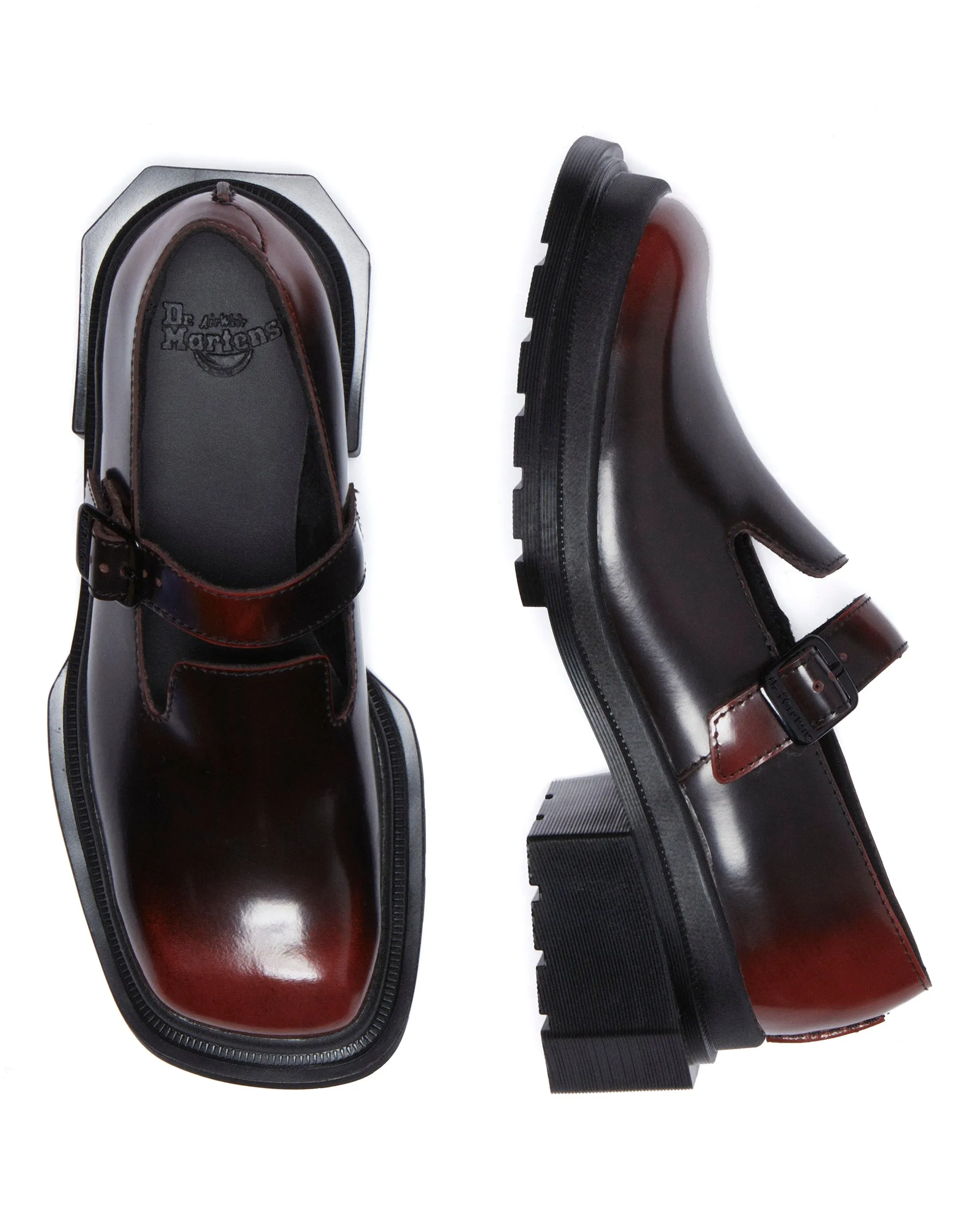 W Maybole Mj Cuir brossé noir/rouge cerise