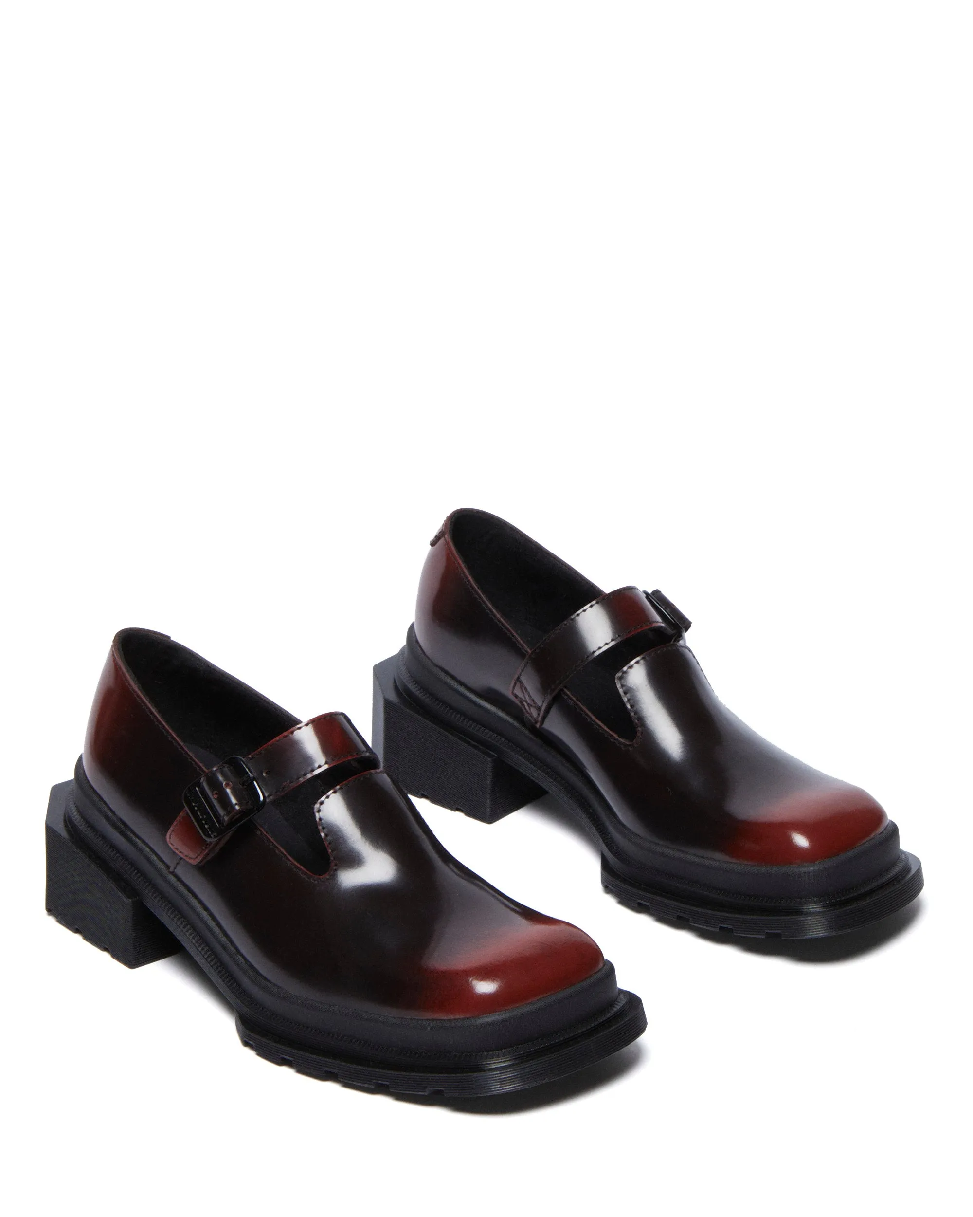 W Maybole Mj Cuir brossé noir/rouge cerise